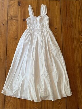 STAUD White Midi Sundress